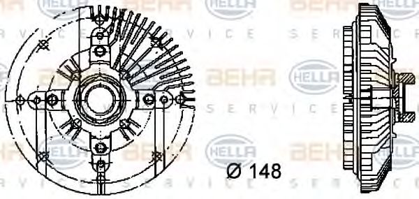 HELLA 8MV 376 732-321 Сцепление, вентилятор радиатора для BMW 7 (Бмв 7) HELLA 8MV 376 732-321 Сцепление, вентилятор радиатора для BMW 7 (Бмв 7)
