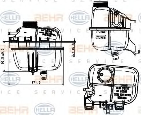 HELLA 8MA 376 737-221 Компенсационный бак, охлаждающая жидкость для MINI MINI COUNTRYMAN (Мини Мини кантримэн) HELLA 8MA 376 737-221 Компенсационный бак, охлаждающая жидкость для MINI MINI COUNTRYMAN (Мини Мини кантримэн)