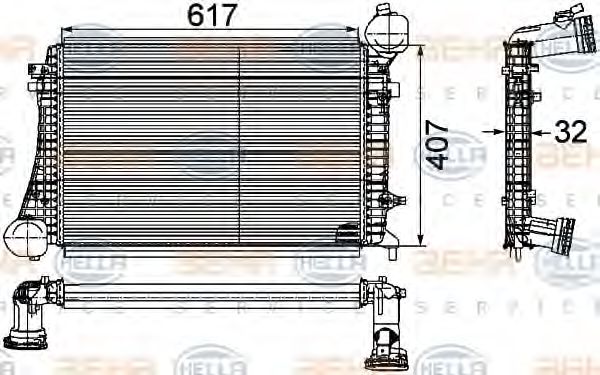 HELLA 8ML 376 746-151 Интеркулер для VOLKSWAGEN JETTA I (Фольксваген Жэтта и) HELLA 8ML 376 746-151 Интеркулер для VOLKSWAGEN JETTA I (Фольксваген Жэтта и)
