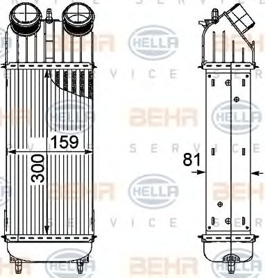 HELLA 8ML 376 746-221 Интеркулер для PEUGEOT 207 (Пежо 207) HELLA 8ML 376 746-221 Интеркулер для PEUGEOT 207 (Пежо 207)