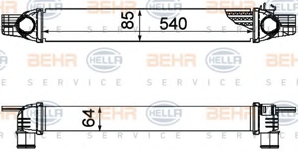 HELLA 8ML 376 746-531 Интеркулер для FIAT (Фиат) HELLA 8ML 376 746-531 Интеркулер для FIAT (Фиат)