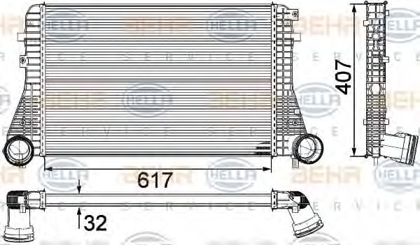 HELLA 8ML 376 746-711 Интеркулер для VOLKSWAGEN JETTA I (Фольксваген Жэтта и) HELLA 8ML 376 746-711 Интеркулер для VOLKSWAGEN JETTA I (Фольксваген Жэтта и)