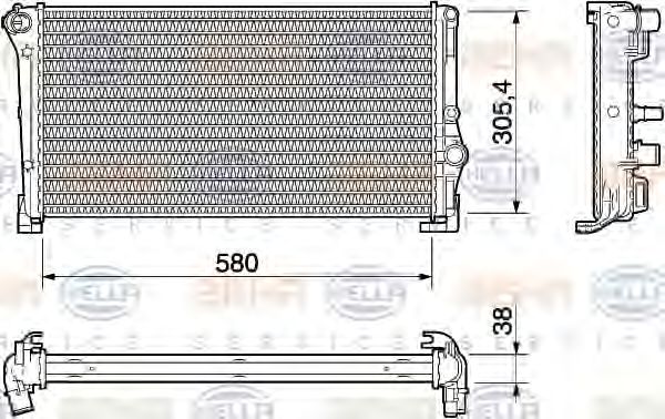 HELLA 8MK 376 754-371 Радиатор, охлаждение двигателя для FIAT IDEA (Фиат Идэа) HELLA 8MK 376 754-371 Радиатор, охлаждение двигателя для FIAT IDEA (Фиат Идэа)