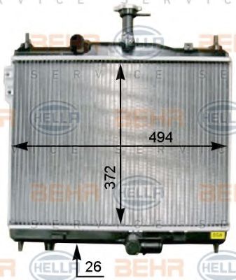 HELLA 8MK 376 754-511 Радиатор, охлаждение двигателя для HYUNDAI GETZ (Хендай Гэтз) HELLA 8MK 376 754-511 Радиатор, охлаждение двигателя для HYUNDAI GETZ (Хендай Гэтз)
