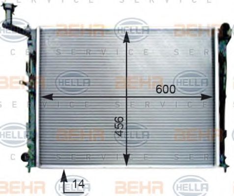 HELLA 8MK 376 754-521 Радиатор, охлаждение двигателя для HYUNDAI (Хендай) HELLA 8MK 376 754-521 Радиатор, охлаждение двигателя для HYUNDAI (Хендай)