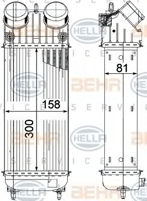 HELLA 8ML 376 756-741 Интеркулер для PEUGEOT 207 (Пежо 207) HELLA 8ML 376 756-741 Интеркулер для PEUGEOT 207 (Пежо 207)