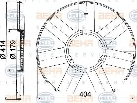 HELLA 8MV 376 757-481 Крыльчатка вентилятора, охлаждение двигателя для BMW 5 (Бмв 5) HELLA 8MV 376 757-481 Крыльчатка вентилятора, охлаждение двигателя для BMW 5 (Бмв 5)