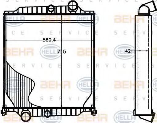 HELLA 8MK 376 758-101 Радиатор, охлаждение двигателя для VOLVO (Вольво) HELLA 8MK 376 758-101 Радиатор, охлаждение двигателя для VOLVO (Вольво)