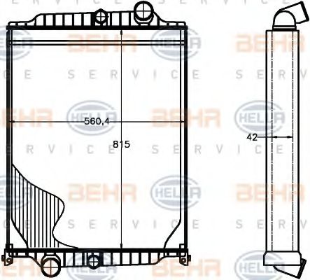 HELLA 8MK 376 758-111 Радиатор, охлаждение двигателя для VOLVO FL 6 (Вольво Фл 6) HELLA 8MK 376 758-111 Радиатор, охлаждение двигателя для VOLVO FL 6 (Вольво Фл 6)