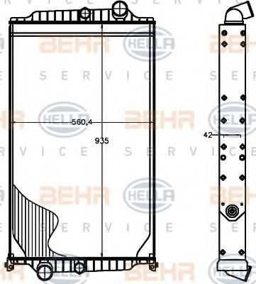 HELLA 8MK 376 758-121 Радиатор, охлаждение двигателя для VOLVO (Вольво) HELLA 8MK 376 758-121 Радиатор, охлаждение двигателя для VOLVO (Вольво)