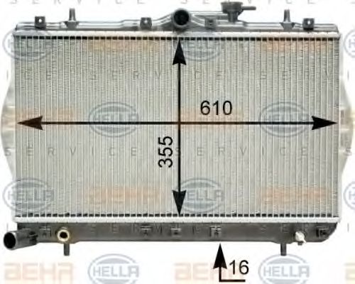 HELLA 8MK 376 762-041 Радиатор, охлаждение двигателя для HYUNDAI EXCEL (Хендай Эxcэл) HELLA 8MK 376 762-041 Радиатор, охлаждение двигателя для HYUNDAI EXCEL (Хендай Эxcэл)