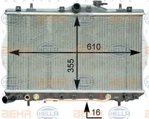 HELLA 8MK 376 762-051 Радиатор, охлаждение двигателя для HYUNDAI EXCEL (Хендай Эxcэл) HELLA 8MK 376 762-051 Радиатор, охлаждение двигателя для HYUNDAI EXCEL (Хендай Эxcэл)
