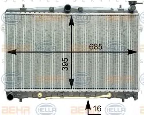 HELLA 8MK 376 762-091 Радиатор, охлаждение двигателя для HYUNDAI (Хендай) HELLA 8MK 376 762-091 Радиатор, охлаждение двигателя для HYUNDAI (Хендай)