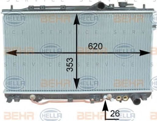 HELLA 8MK 376 762-161 Радиатор, охлаждение двигателя для HYUNDAI (Хендай) HELLA 8MK 376 762-161 Радиатор, охлаждение двигателя для HYUNDAI (Хендай)