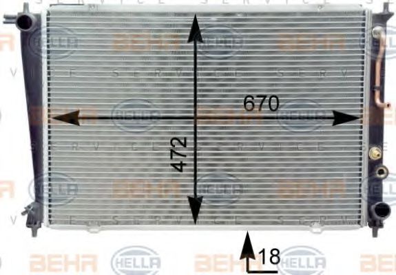 HELLA 8MK 376 763-101 Радиатор, охлаждение двигателя для HYUNDAI (Хендай) HELLA 8MK 376 763-101 Радиатор, охлаждение двигателя для HYUNDAI (Хендай)