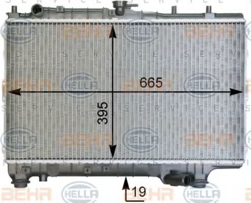 HELLA 8MK 376 763-361 Радиатор, охлаждение двигателя для KIA MENTOR (Киа Мэнтор) HELLA 8MK 376 763-361 Радиатор, охлаждение двигателя для KIA MENTOR (Киа Мэнтор)