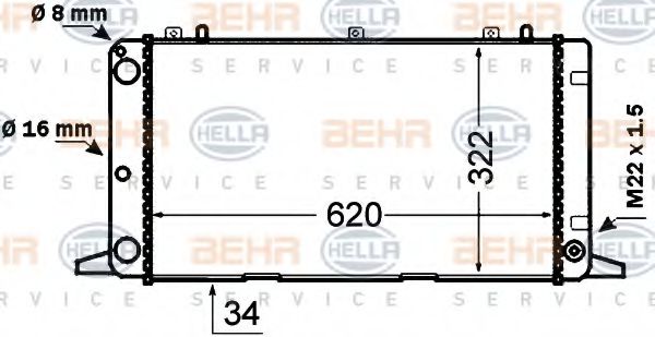 HELLA 8MK 376 766-151 Радиатор, охлаждение двигателя для AUDI 90 (Ауди 90) HELLA 8MK 376 766-151 Радиатор, охлаждение двигателя для AUDI 90 (Ауди 90)