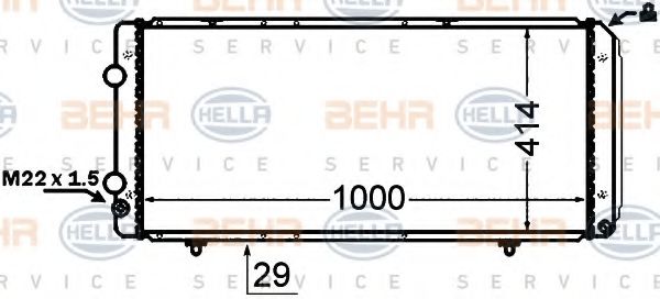 HELLA 8MK 376 766-751 Радиатор, охлаждение двигателя для CITROëN (Cитроëн) HELLA 8MK 376 766-751 Радиатор, охлаждение двигателя для CITROëN (Cитроëн)