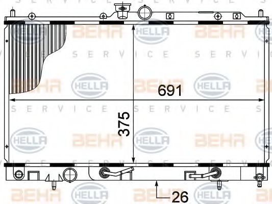 HELLA 8MK 376 770-321 Радиатор, охлаждение двигателя для MITSUBISHI LANCER (Митсубиши/митсубиси Ланcэр) HELLA 8MK 376 770-321 Радиатор, охлаждение двигателя для MITSUBISHI LANCER (Митсубиши/митсубиси Ланcэр)