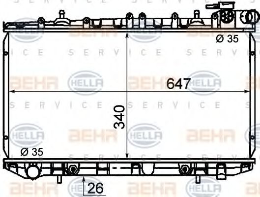HELLA 8MK 376 771-001 Радиатор, охлаждение двигателя для NISSAN PRIMERA (Ниссан Примера) HELLA 8MK 376 771-001 Радиатор, охлаждение двигателя для NISSAN PRIMERA (Ниссан Примера)