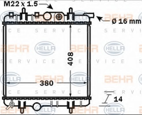 HELLA 8MK 376 771-481 Радиатор, охлаждение двигателя для PEUGEOT (Пежо) HELLA 8MK 376 771-481 Радиатор, охлаждение двигателя для PEUGEOT (Пежо)