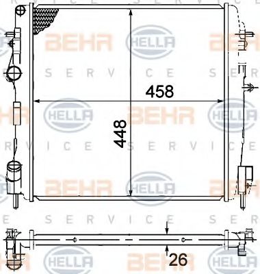HELLA 8MK 376 771-791 Радиатор, охлаждение двигателя для NISSAN KUBISTAR (Ниссан Кубистар) HELLA 8MK 376 771-791 Радиатор, охлаждение двигателя для NISSAN KUBISTAR (Ниссан Кубистар)