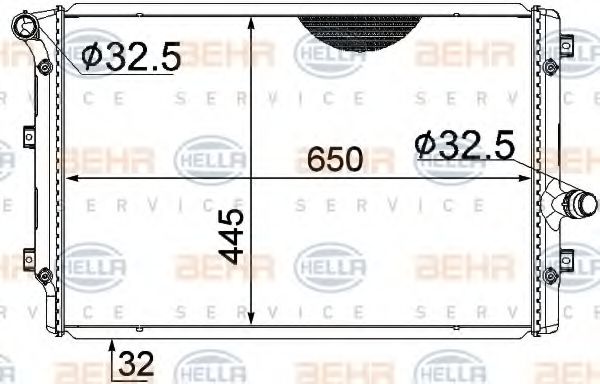 HELLA 8MK 376 774-041 Радиатор, охлаждение двигателя для VOLKSWAGEN GOLF VI (Фольксваген Гольф 6) HELLA 8MK 376 774-041 Радиатор, охлаждение двигателя для VOLKSWAGEN GOLF VI (Фольксваген Гольф 6)