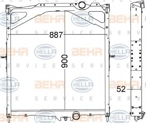 HELLA 8MK 376 774-791 Радиатор, охлаждение двигателя для VOLVO FM (Вольво Фм) HELLA 8MK 376 774-791 Радиатор, охлаждение двигателя для VOLVO FM (Вольво Фм)