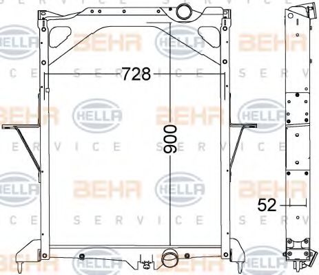 HELLA 8MK 376 775-001 Радиатор, охлаждение двигателя для VOLVO FM (Вольво Фм) HELLA 8MK 376 775-001 Радиатор, охлаждение двигателя для VOLVO FM (Вольво Фм)