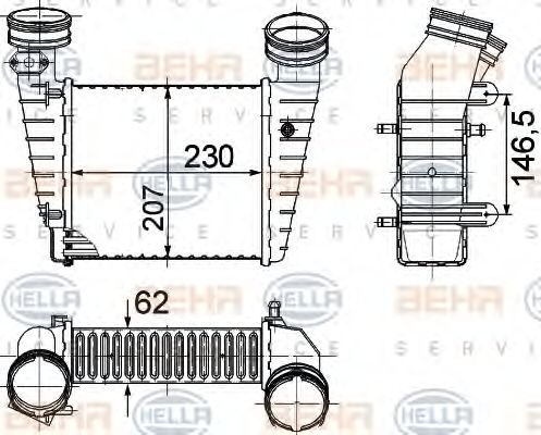 HELLA 8ML 376 776-611 Интеркулер для SKODA SUPERB (Шкода Суперб) HELLA 8ML 376 776-611 Интеркулер для SKODA SUPERB (Шкода Суперб)