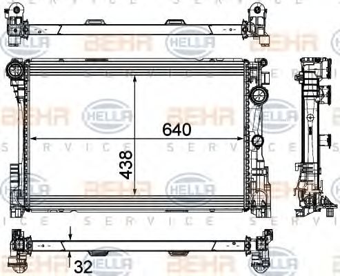 HELLA 8MK 376 780-691 Радиатор, охлаждение двигателя для MERCEDES-BENZ SLK (Мэрcэдэс-бэнз Слк) HELLA 8MK 376 780-691 Радиатор, охлаждение двигателя для MERCEDES-BENZ SLK (Мэрcэдэс-бэнз Слк)