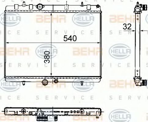 HELLA 8MK 376 781-111 Радиатор, охлаждение двигателя для PEUGEOT 407 (Пежо 407) HELLA 8MK 376 781-111 Радиатор, охлаждение двигателя для PEUGEOT 407 (Пежо 407)
