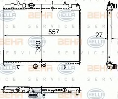 HELLA 8MK 376 781-121 Радиатор, охлаждение двигателя для PEUGEOT (Пежо) HELLA 8MK 376 781-121 Радиатор, охлаждение двигателя для PEUGEOT (Пежо)