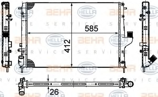 HELLA 8MK 376 787-651 Радиатор, охлаждение двигателя для DACIA SANDERO (Дача Сандэро) HELLA 8MK 376 787-651 Радиатор, охлаждение двигателя для DACIA SANDERO (Дача Сандэро)