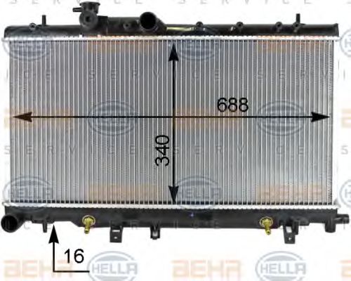 HELLA 8MK 376 787-661 Радиатор, охлаждение двигателя для SUBARU LIBERTY OUTBACK (Субару Либэртъ аутбэк) HELLA 8MK 376 787-661 Радиатор, охлаждение двигателя для SUBARU LIBERTY OUTBACK (Субару Либэртъ аутбэк)