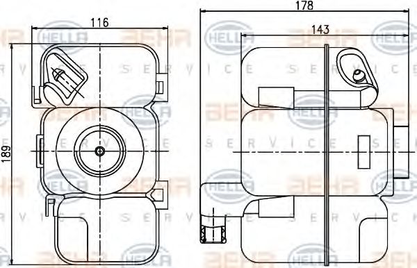 HELLA 8MA 376 789-741 Компенсационный бак, охлаждающая жидкость для VOLVO S80 I (Вольво S80 1) HELLA 8MA 376 789-741 Компенсационный бак, охлаждающая жидкость для VOLVO S80 I (Вольво S80 1)