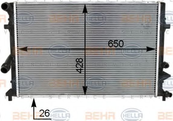 HELLA 8MK 376 790-551 Радиатор, охлаждение двигателя для VOLKSWAGEN GOLF VI (Фольксваген Гольф 6) HELLA 8MK 376 790-551 Радиатор, охлаждение двигателя для VOLKSWAGEN GOLF VI (Фольксваген Гольф 6)