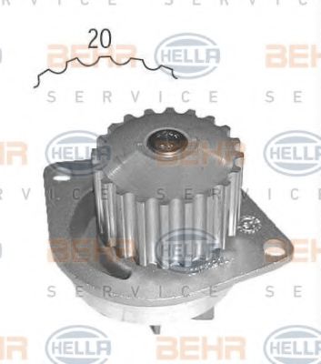 HELLA 8MP 376 800-754 Водяной насос для PEUGEOT 206 (Пежо 206) HELLA 8MP 376 800-754 Водяной насос для PEUGEOT 206 (Пежо 206)