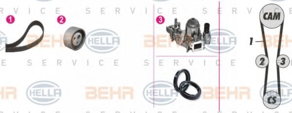HELLA 8MP 376 800-821 Комплект ремня ГРМ для RENAULT KANGOO RAPID (Рено Кангу рапид)