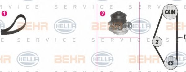 HELLA 8MP 376 800-831 Комплект ремня ГРМ для SEAT (Сеат) HELLA 8MP 376 800-831 Комплект ремня ГРМ для SEAT (Сеат)