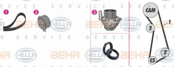 HELLA 8MP 376 801-801 Комплект ремня ГРМ для SEAT TOLEDO II (Сеат Толедо 2) HELLA 8MP 376 801-801 Комплект ремня ГРМ для SEAT TOLEDO II (Сеат Толедо 2)