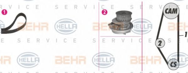 HELLA 8MP 376 801-851 Комплект ремня ГРМ для OPEL OMEGA A (Опель Омэга а) HELLA 8MP 376 801-851 Комплект ремня ГРМ для OPEL OMEGA A (Опель Омэга а)