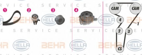 HELLA 8MP 376 803-831 Комплект ремня ГРМ для ALFA ROMEO 156 (Альфа ромео 156) HELLA 8MP 376 803-831 Комплект ремня ГРМ для ALFA ROMEO 156 (Альфа ромео 156)