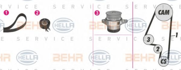 HELLA 8MP 376 803-881 Комплект ремня ГРМ для VOLKSWAGEN POLO (Фольксваген Поло) HELLA 8MP 376 803-881 Комплект ремня ГРМ для VOLKSWAGEN POLO (Фольксваген Поло)