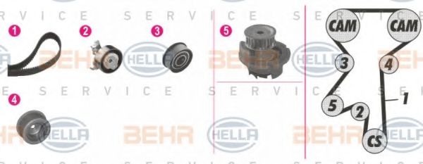HELLA 8MP 376 804-861 Комплект ремня ГРМ для OPEL VECTRA C (Опель Вектра с) HELLA 8MP 376 804-861 Комплект ремня ГРМ для OPEL VECTRA C (Опель Вектра с)