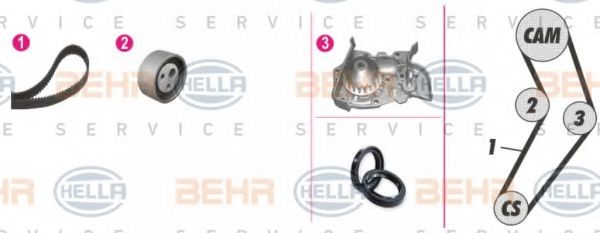 HELLA 8MP 376 805-841 Комплект ремня ГРМ для RENAULT MEGANE SCENIC (Рено Меган сценик) HELLA 8MP 376 805-841 Комплект ремня ГРМ для RENAULT MEGANE SCENIC (Рено Меган сценик)