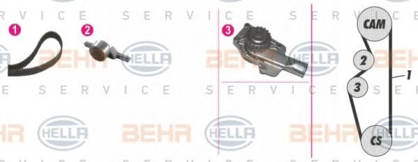 HELLA 8MP 376 805-881 Комплект ремня ГРМ для FORD ORION II (Форд Орион 2) HELLA 8MP 376 805-881 Комплект ремня ГРМ для FORD ORION II (Форд Орион 2)