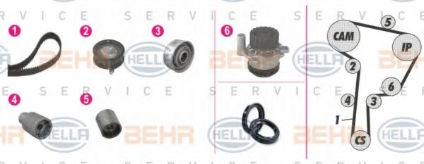 HELLA 8MP 376 807-811 Комплект ремня ГРМ для SEAT LEON (Сеат Леон) HELLA 8MP 376 807-811 Комплект ремня ГРМ для SEAT LEON (Сеат Леон)
