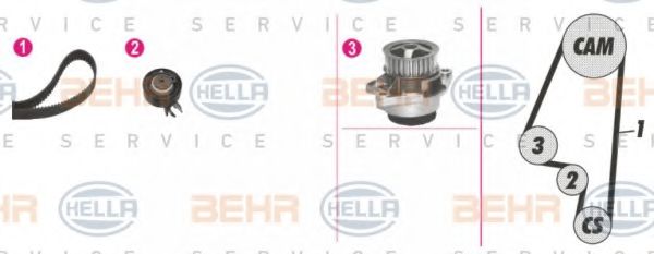 HELLA 8MP 376 807-861 Комплект ремня ГРМ для VOLKSWAGEN POLO (Фольксваген Поло) HELLA 8MP 376 807-861 Комплект ремня ГРМ для VOLKSWAGEN POLO (Фольксваген Поло)