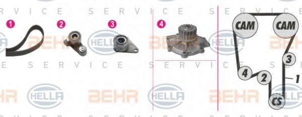 HELLA 8MP 376 808-861 Комплект ремня ГРМ для VOLVO V70 I (Вольво V70 1) HELLA 8MP 376 808-861 Комплект ремня ГРМ для VOLVO V70 I (Вольво V70 1)
